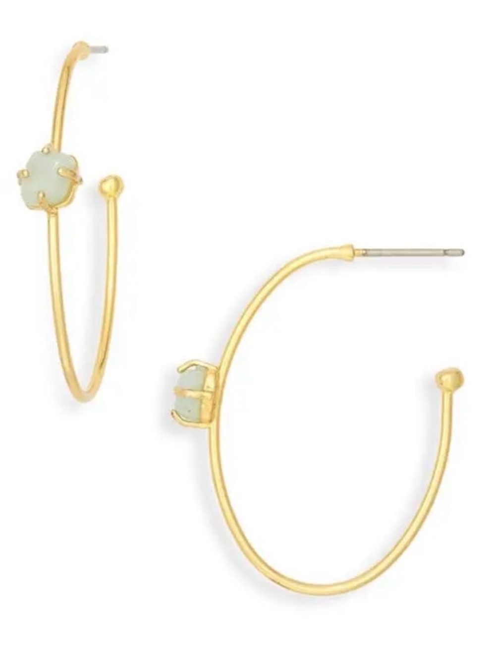 Madewell Gold with Light Blue Amazonite Accent earrings